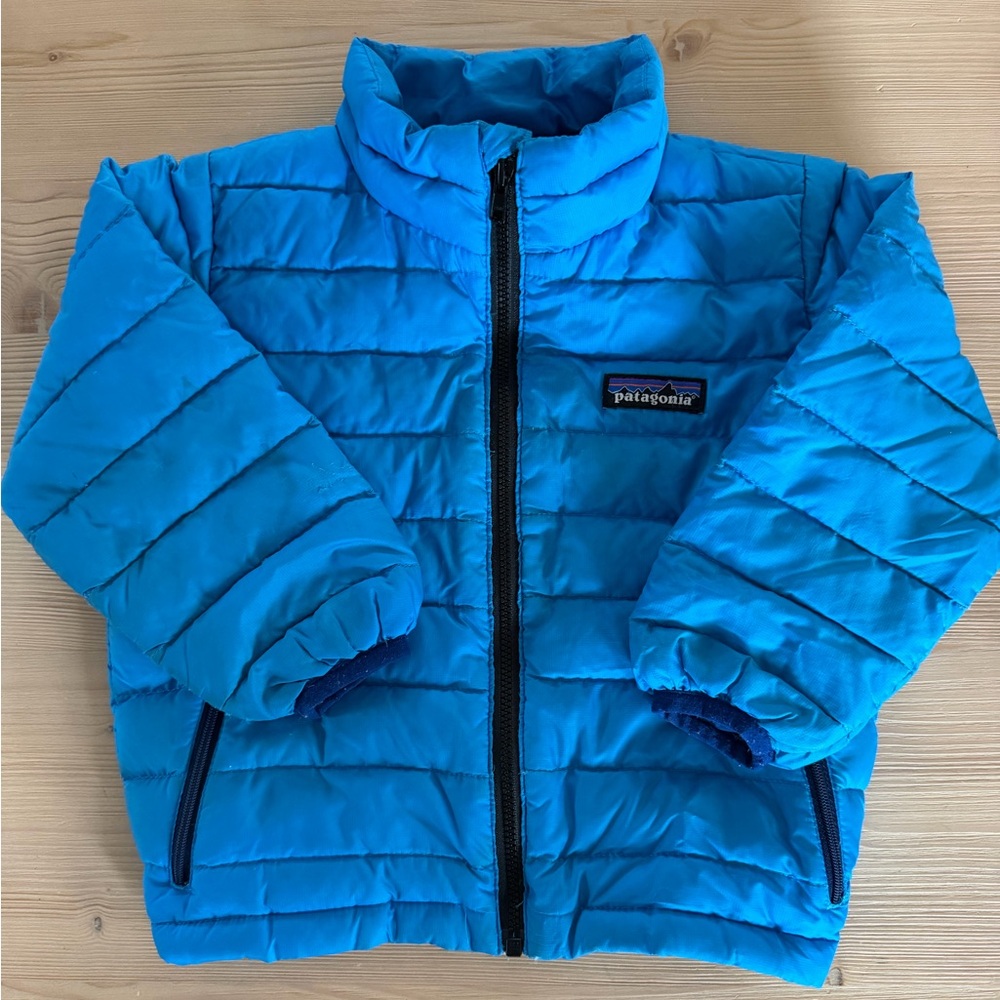 Patagonia Kids Bright Blue Puffer Jacket